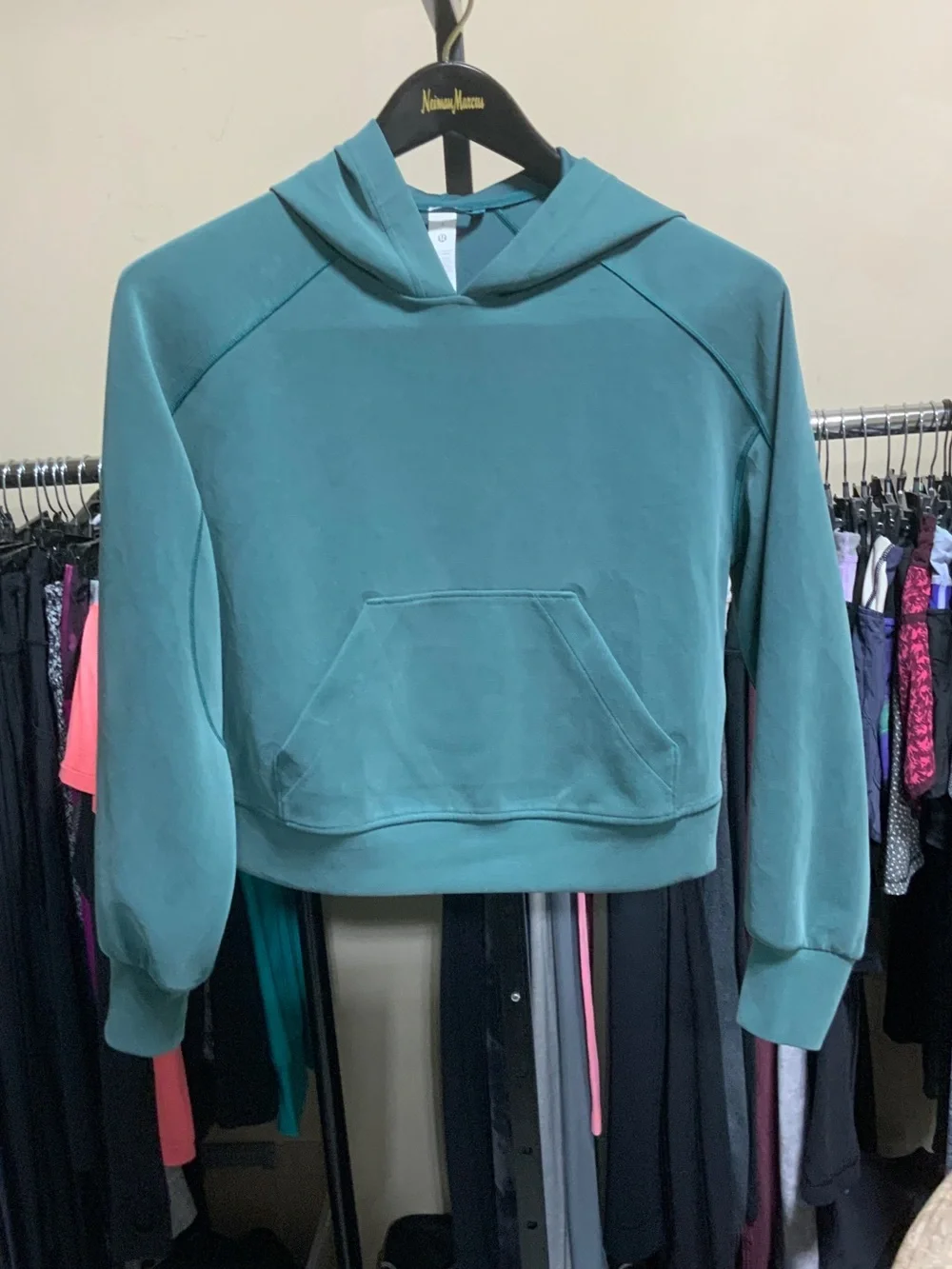 lululemon athletica Cropped Teal Hooded Pullover